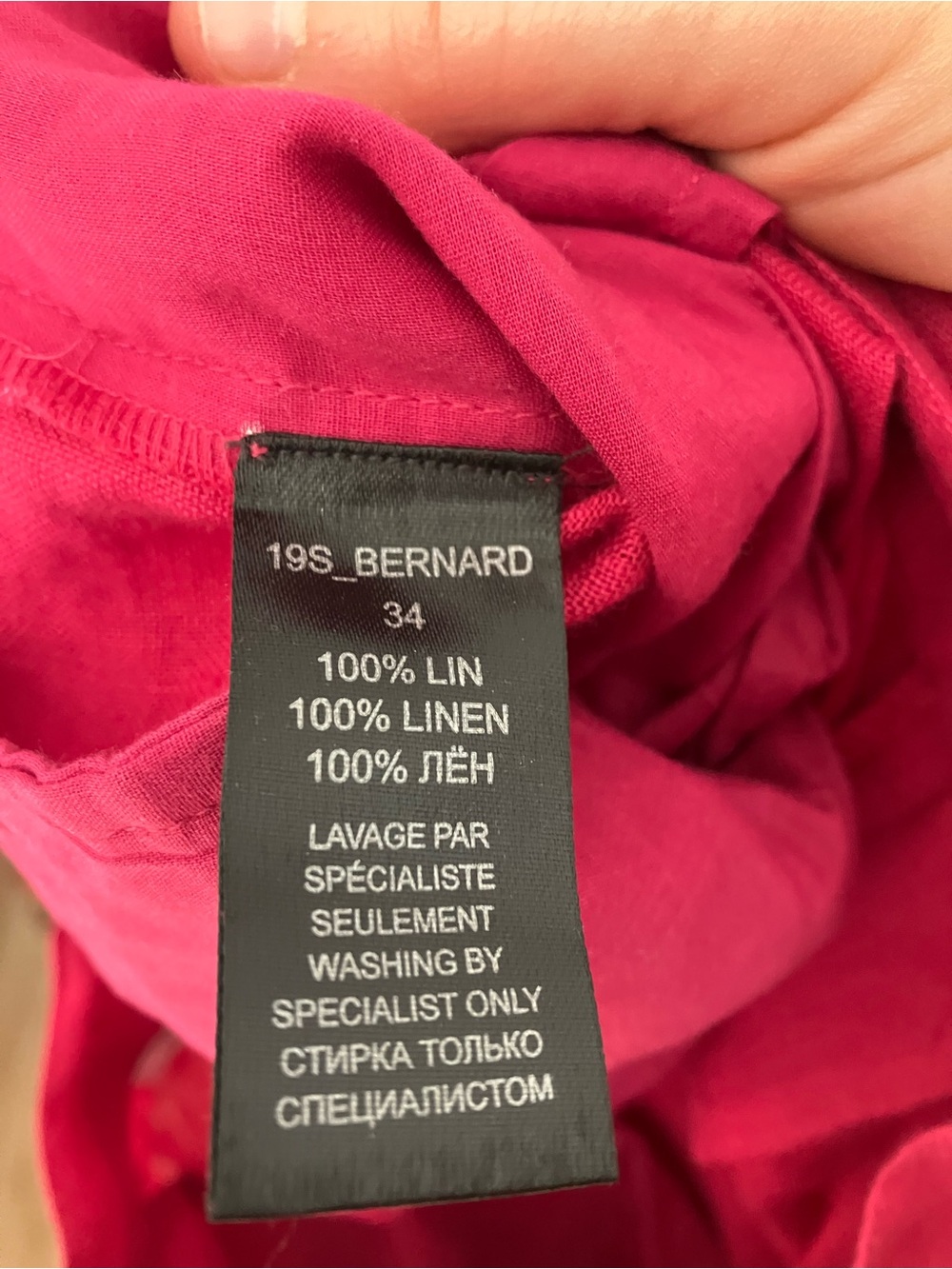 Mes Demoiselles Raspberry-Pink Button Front Linen Pants - Picture 3 of 9